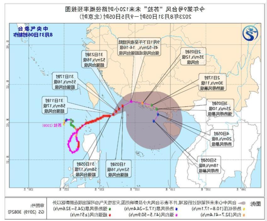 台风“苏拉”路径图